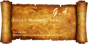 Giczi Annamária névjegykártya